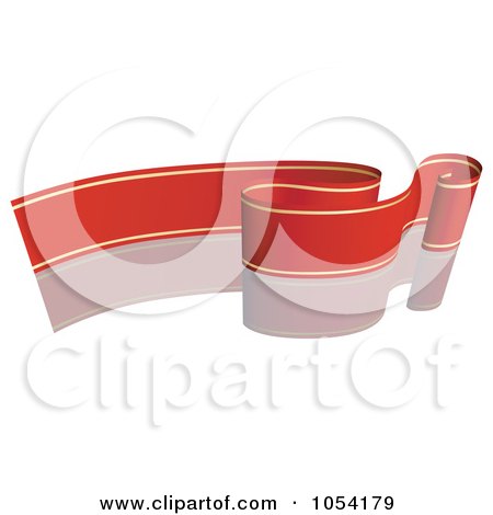Royalty-Free Vector Clip Art Illustration of a Red And Gold Ribbon Banner With A Reflection - 10 by dero