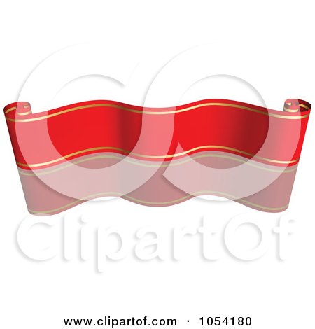 Royalty-Free Vector Clip Art Illustration of a Red And Gold Ribbon Banner With A Reflection - 3 by dero