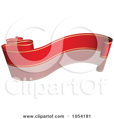 Royalty-Free Vector Clip Art Illustration of a Red And Gold Ribbon Banner With A Reflection - 8 by dero