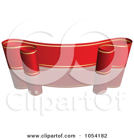 Royalty-Free Vector Clip Art Illustration of a Red And Gold Ribbon Banner With A Reflection - 7 by dero