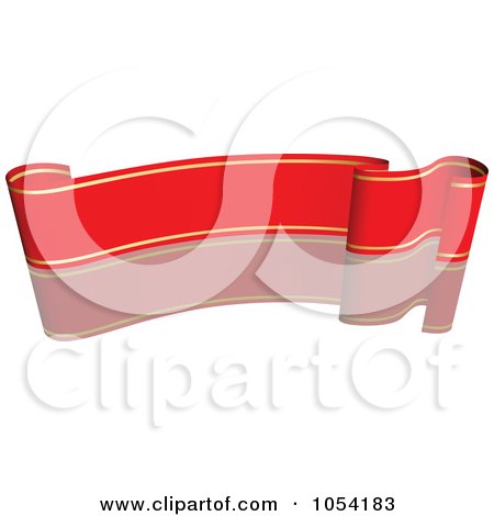 Royalty-Free Vector Clip Art Illustration of a Red And Gold Ribbon Banner With A Reflection - 5 by dero