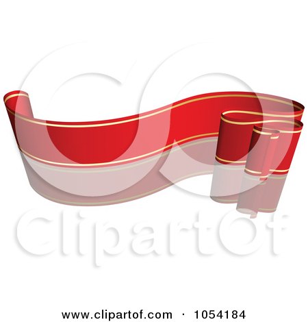 Royalty-Free Vector Clip Art Illustration of a Red And Gold Ribbon Banner With A Reflection - 9 by dero