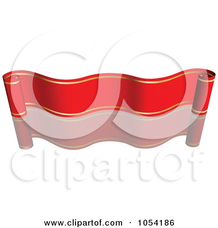 Royalty-Free Vector Clip Art Illustration of a Red And Gold Ribbon Banner With A Reflection - 4 by dero