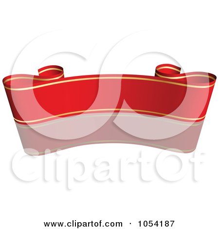 Royalty-Free Vector Clip Art Illustration of a Red And Gold Ribbon Banner With A Reflection - 6 by dero