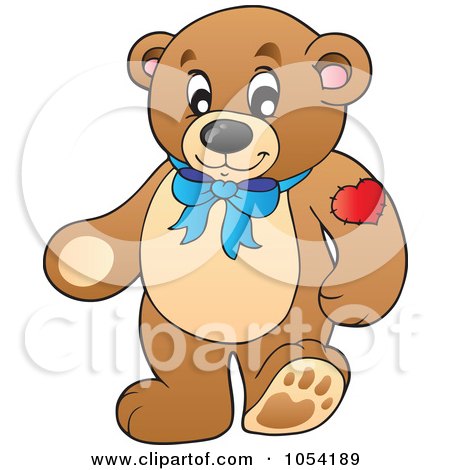 Royalty-Free Vector Clip Art Illustration of a Teddy Bear With A Heart Tattoo by visekart