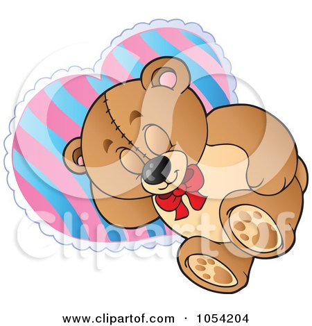 Royalty-Free Vector Clip Art Illustration of a Napping Teddy Bear by visekart