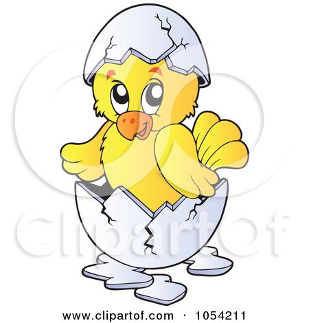 Royalty-Free Vector Clip Art Illustration of a Hatching Chick by visekart