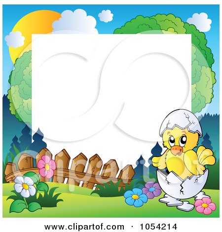 Royalty-Free Vector Clip Art Illustration of a Frame Of A Hatching Chick by visekart