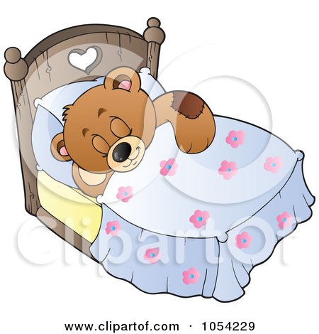 Royalty-Free Vector Clip Art Illustration of a Sleeping Teddy Bear by visekart