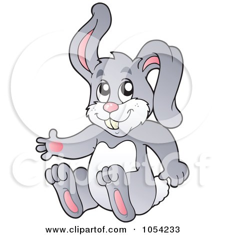 Royalty-Free Vector Clip Art Illustration of a Gray Rabbit by visekart