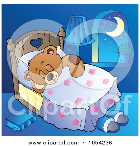 Royalty-Free Vector Clip Art Illustration of Teddy Bear Sleeping by visekart