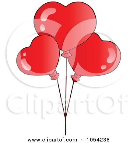 Royalty-Free Vector Clip Art Illustration of Three Heart Balloons by visekart
