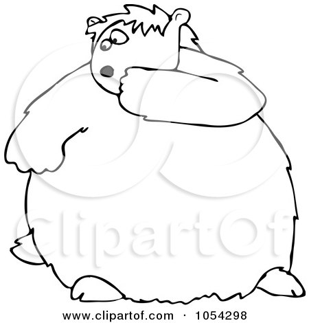 Royalty-Free Vector Clip Art Illustration of a Black And White Scared Groundhog Outline by djart