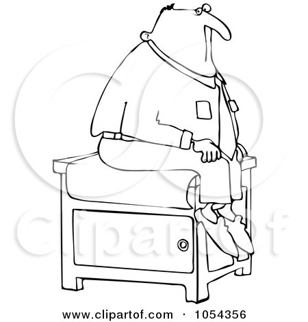 Royalty-Free Vector Clip Art Illustration of a Black And White Patient Outline by djart