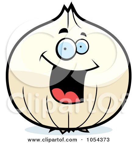 Royalty-Free Vector Clip Art Illustration of a Happy Onion Character by Cory Thoman