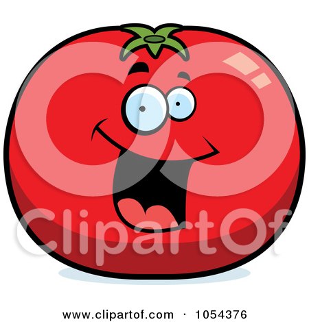 Royalty-Free Vector Clip Art Illustration of a Happy Tomato Character by Cory Thoman