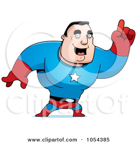 Royalty-Free Vector Clip Art Illustration of a Super Man With An Idea by Cory Thoman