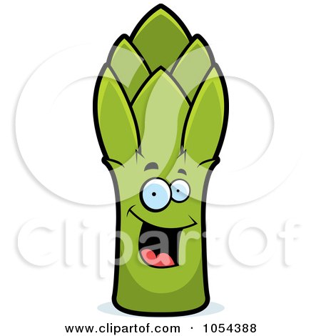 Royalty-Free Vector Clip Art Illustration of a Happy Asparagus Character by Cory Thoman