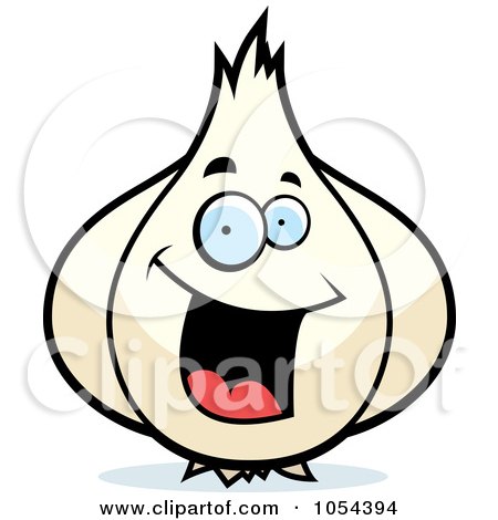 Royalty-Free Vector Clip Art Illustration of a Happy Garlic Character by Cory Thoman