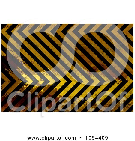 Royalty-Free Clip Art Illustration of a Splattered Grungy Hazard Stripes Background by Arena Creative