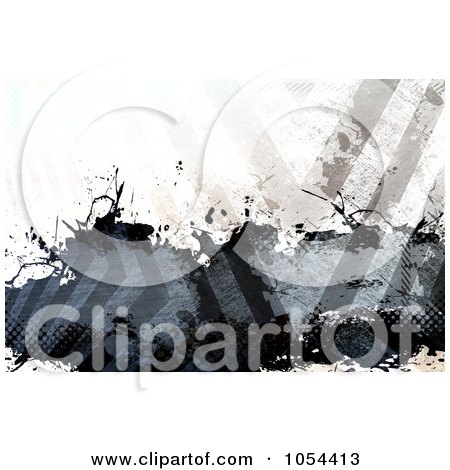 Royalty-Free Clip Art Illustration of a Grungy Hazard Stripes Background by Arena Creative