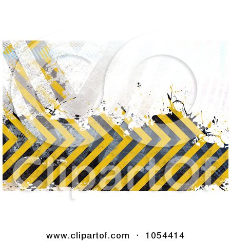 Royalty-Free Clip Art Illustration of a Grungy Yellow And Black Hazard Stripes Background by Arena Creative