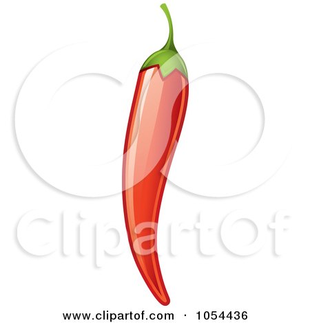 Royalty-Free Vector Clip Art Illustration of a Shiny Red Pepper by TA Images