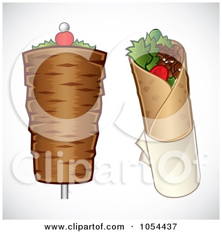 Royalty-Free Vector Clip Art Illustration of a Digital Collage Of Doner Kebabs by TA Images
