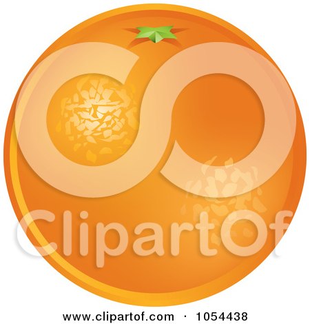 Royalty-Free Vector Clip Art Illustration of a Shiny Navel Orange by TA Images