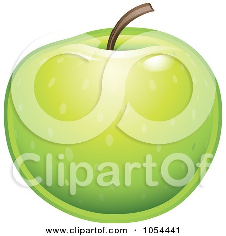 Royalty-Free Vector Clip Art Illustration of a Shiny Green Apple by TA Images