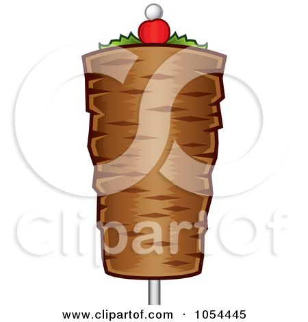 Royalty-Free Vector Clip Art Illustration of a Doner Kebab On A Stick by TA Images