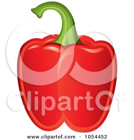 Royalty-Free Vector Clip Art Illustration of a Shiny Red Bell Pepper by TA Images