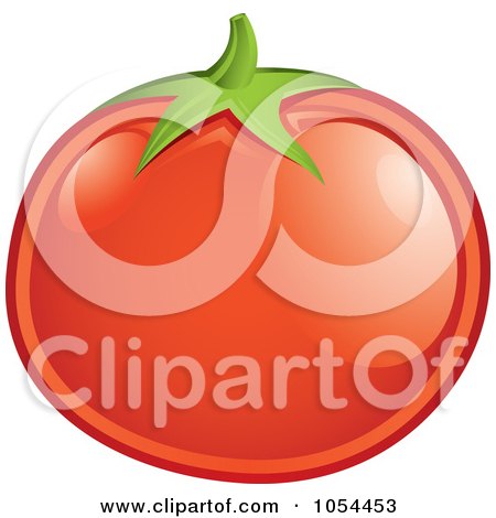 Royalty-Free Vector Clip Art Illustration of a Shiny Red Tomato by TA Images