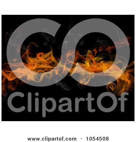 Royalty-Free Clip Art Illustration of a Background Of Fire And Smoke On Black by KJ Pargeter