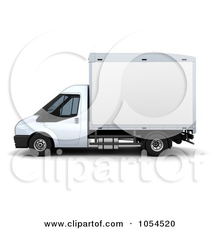 Royalty-Free Clip Art Illustration of a 3d Box Van From The Side by KJ Pargeter