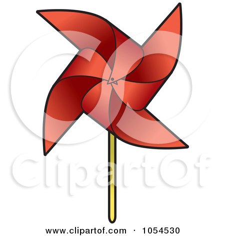Royalty-Free Vector Clip Art Illustration of a Red Pinwheel by Lal Perera