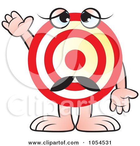 Royalty-Free Vector Clip Art Illustration of a Target Character Waving by Lal Perera