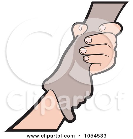 Royalty-Free Vector Clip Art Illustration of a Hand Gripping Another - 1 by Lal Perera