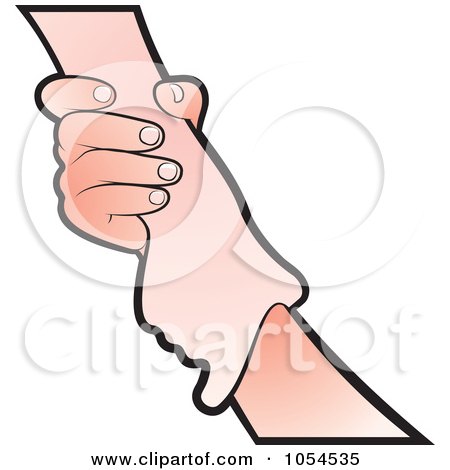 Royalty-Free Vector Clip Art Illustration of a Hand Gripping Another - 3 by Lal Perera