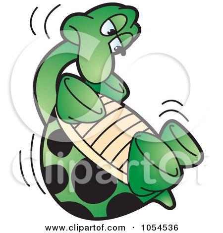Royalty-Free Vector Clip Art Illustration of a Tortoise Trying To Right Himself by Lal Perera