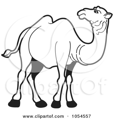 Royalty-Free Vector Clip Art Illustration of an Outlined Camel - 2 by Lal Perera