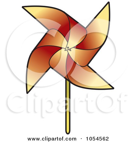 Royalty-Free Vector Clip Art Illustration of an Orange Pinwheel by Lal Perera