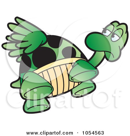 Royalty-Free Vector Clip Art Illustration of a Flying Tortoise by Lal Perera