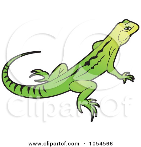 Royalty-Free Vector Clip Art Illustration of a Green And Yellow Lizard by Lal Perera