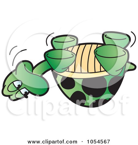 Royalty-Free Vector Clip Art Illustration of an Upside Down Tortoise by Lal Perera