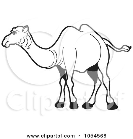 Royalty-Free Vector Clip Art Illustration of an Outlined Camel - 1 by Lal Perera