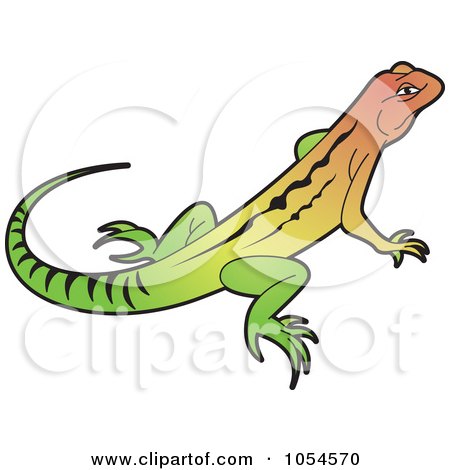 Royalty-Free Vector Clip Art Illustration of a Colorful Lizard by Lal Perera