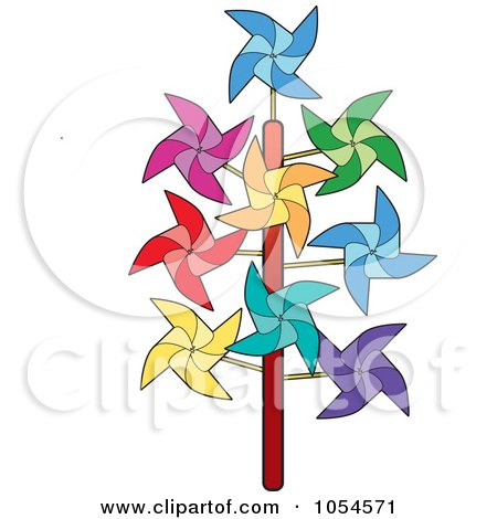 Royalty-Free Vector Clip Art Illustration of Colorful Pinwheels by Lal Perera