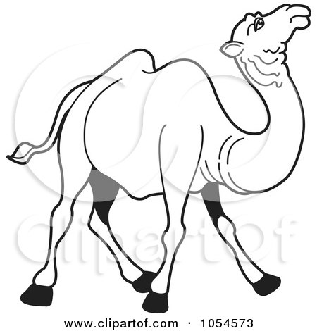 Royalty-Free Vector Clip Art Illustration of an Outlined Camel - 3 by Lal Perera