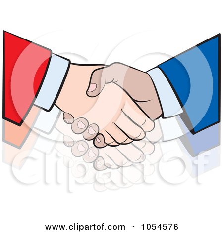 Royalty-Free Vector Clip Art Illustration of a Business Handshake - 4 by Lal Perera